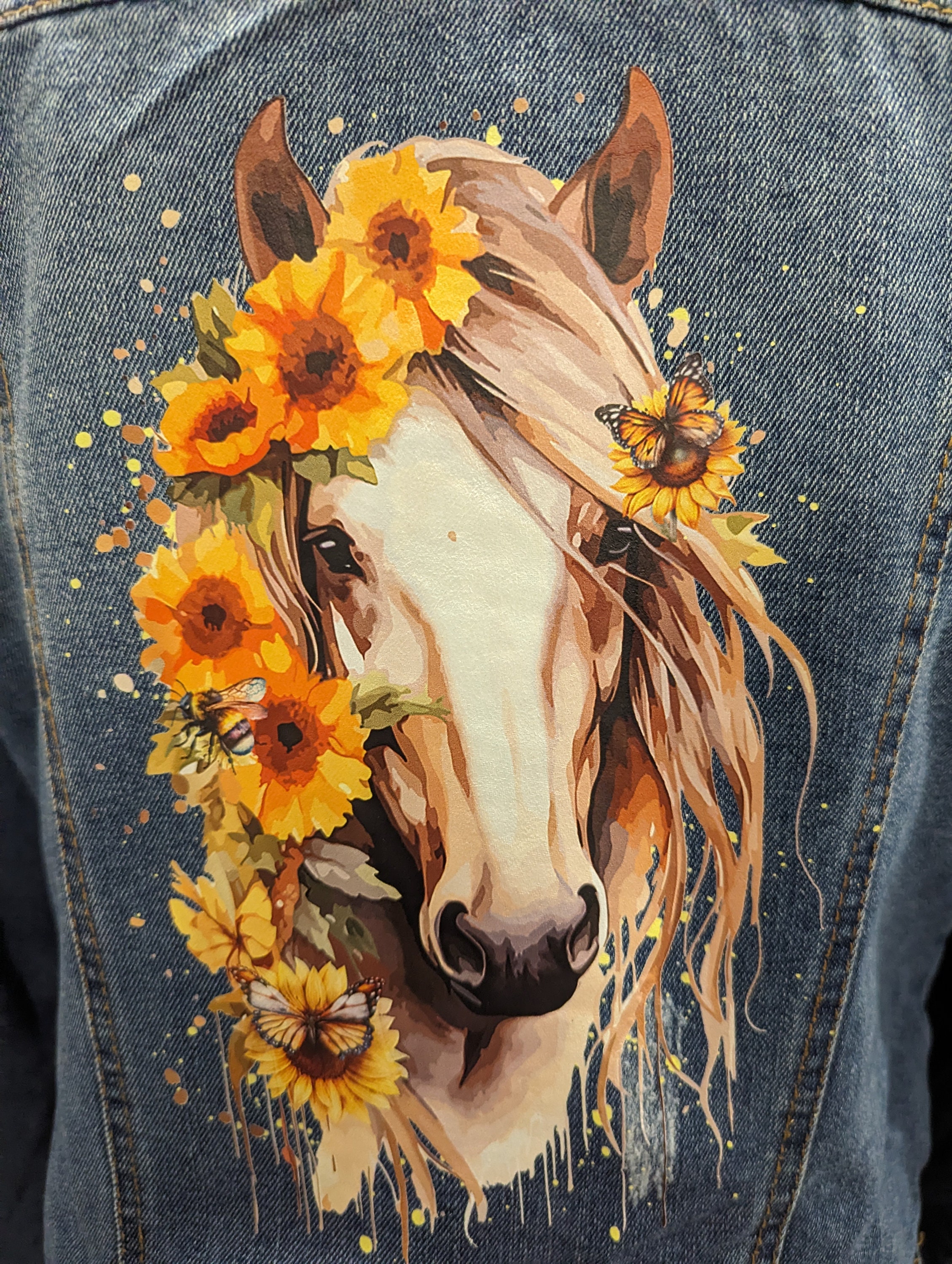 Sunflower Equestrian Tapestry Half Sleeve Shirt Jacket main image 1