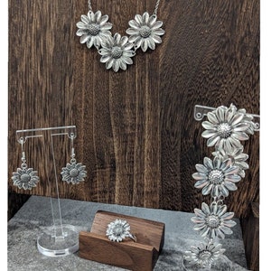 Sunflower Jewelry | Silver Tone | Bracelet | Ring | Necklace | Earrings | Fashion Jewelry | Gift