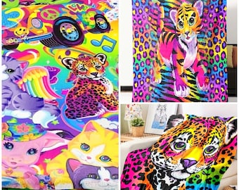 90s Nostalgic Fleece Blanket in 3 Styles | Tie Dye Tiger Cub
