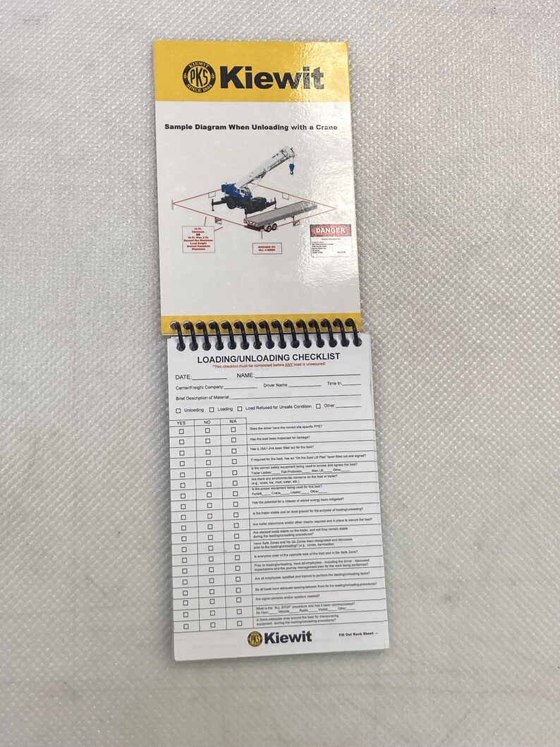Kiewit Daily Truck Loading Unloading Checklist - Etsy