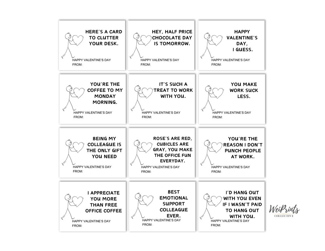 Coworker Valentine Funny Coworker Valentine s Day Cards Office Valentine s Day Party Work