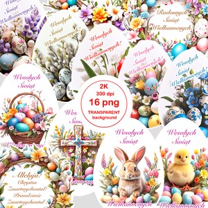 Wielkanocne cliparty, polskie, zestaw wielkanocny, Napisy po polsku, ilustracje wielkanocne, wielkanocne cliparty, Wielkanoc, reklamy