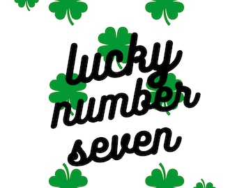 March Lucky Number 7 Digital Art | 4 Leaf Clover - Etsy