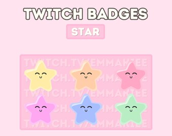 Star Chibi Kawaii Twitch Sub Badges für Streamer und Streaming