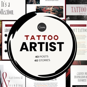 Tattoo Artist Instagram Post Vorlagen: Canva Bundle (Digitaler Download)