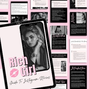 PLR eBook-Canva eBook Template, DFY, Passive Income, Done For You, Resell, Instant Download, Edit in Canva, IG Stories Guide, Rich Girl