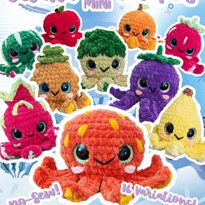 Patrón de ganchillo de Octavia, el mini pulpo - Patrón de amigurumi de nivel intermedio con videotutoriales - Descarga instantánea