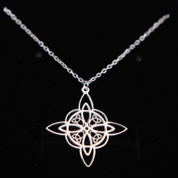 Witch's Celtic Knot Necklace: Sterling Silver Mystic Amulet