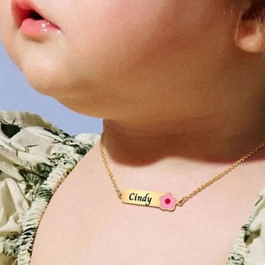 Collar con nombre personalizado para niños, joyas grabadas personalizadas para niños, regalo de cumpleaños para niños, collar con nombre para niños pequeños, collar con letras para niños
