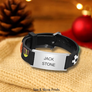 Personalized Kids ID Bracelet, Custom Engraved Christmas Gift for Children, Safety Silicone Wristband, Premium engraved Bracelets for kids