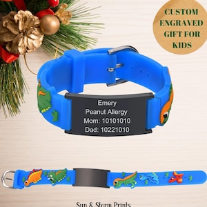 High Quality Child ID Bracelet, Engraved Name, Phone, Adjustable Silicone Safety Band, Personalized Christmas Gift