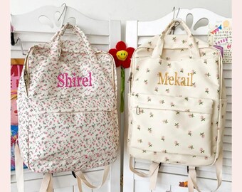 Embroidery Name Backpack, Custom School Bag, Monogram Backpack, Personalized Rucksack,Travel Bag, Book Bag for Student, Teens gift for girls