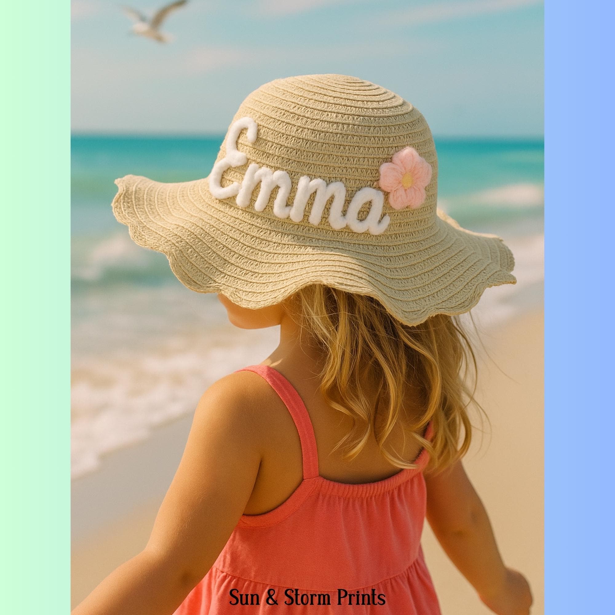 Pink Flower Sun Hat - Etsy