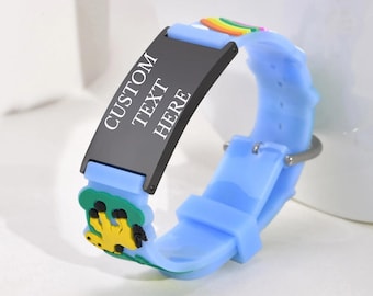 Personalized Safety Bracelet for kids, Custom Engraved Child ID Tag | Anti-Loss Bracelet for Toddlers