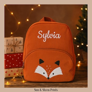 Personalized Kids Christmas Backpack , Custom Name Animal Design, Holiday Gift for Toddlers & Preschoolers, Personalized School Bag