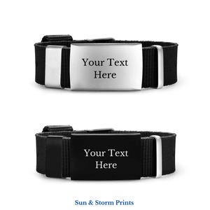 Adult Engraved Medical Alert Bracelet, Custom Emergency ID for Allergy, Diabetes, Epilepsy, Alzheimer&#39;s, Stainless Steel & Adjustable Rope