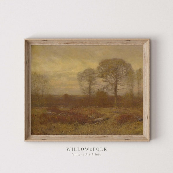 Vintage Landscape Painting | Autumn Woodland | Fall Antique Art Print | Wall Decor | Printable Digital Download Art | Willow & Folk - 017