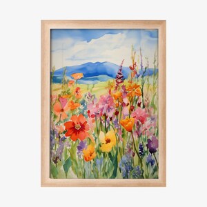 Printable Spring Watercolor Wildflower Prints,Spring Wildflower Wall Art, Springtime Flowers, Vintage Spring Look Wall Art Digital Download
