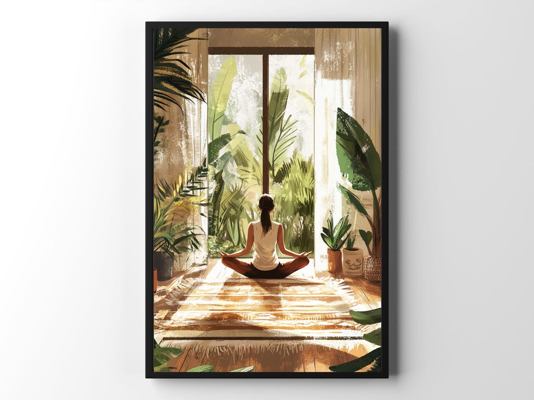 Boho Yoga Wall Art Printable, Zen Meditation Poster, Plant Lover Decor ...