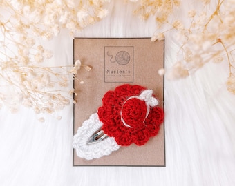 Knitted Hair Clips Handmade Red hat Crochet Hair Clips Cute Baby Snap Clips Baby Hair Clips Girls Accessory Birthday Gift Unique Gifts
