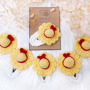 Knitted Hair Clips Handmade Yellow Hat Crochet Hair Clips Cute Baby Snap Clips Baby Hair Clips Girls Accessory Birthday Gift Unique Gifts