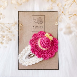 Knitted Hair Clips Handmade Pink Hat Crochet Hair Clips Cute Baby Snap Clips Baby Hair Clips Girls Accessory Birthday Gift Unique Gifts