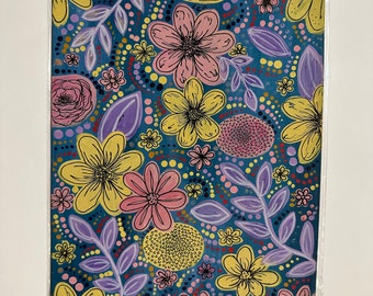 Colorful flowers print