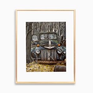 Old Ford Truck Acrylic Painting Print 8x10