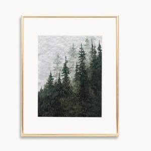Misty Trees, digital download, Forest art, digital art, 5x7, 8x10, JPEG