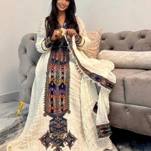 Axum/ Tigray traditional Habesha Kemis,Habesha dress,100% cotton handmade dress
