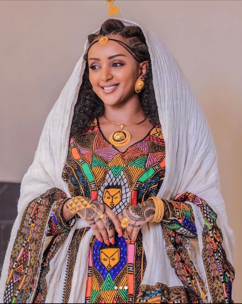 Elegant Habesha Kemis – Traditional Ethiopian Dress, Zuria, Fetil ... — image 3