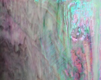 Lavender, Blue, Green Atlantis Iridized Opal Stained Glass Sheet 5x6" Any Qty ships for 7.50