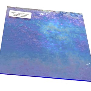 Cornflower Blue Luminescent transparent by Wissmach fusible 96 6x6" Stained Glass Fusing Mosaic Art. Any quantity ships for 5.99 total cost