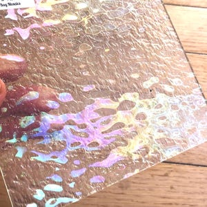 Iridescent Granite Texture Stained Glass Sheet: 6x6" Wissmach Glass