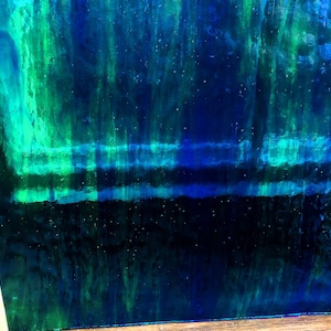 Medium Green/Dark Blue Mystic Stained Glass Sheet 6x6" stained glass Any qty ships for 5.99