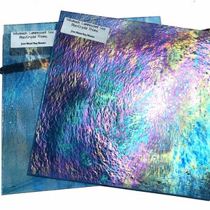 Vitral luminiscente azul marino/cristal COE 96 6x6" (cualquier cantidad se envía por 5,99)