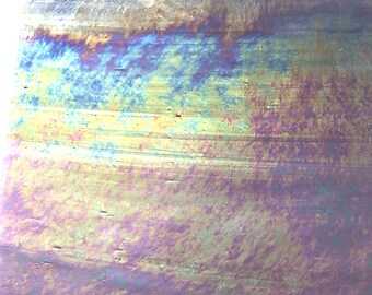 Light Violet & White Crystal Opal Iridescent Stained Glass Sheet 6x6" ANY QTY ships for 7.50