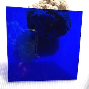 Cobalt Blue Transparent Double Rolled Stained Glass Sheet 6x6" Wissmach Any qty ships for 5.99