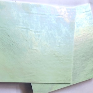 Pale Green Luminescent Opal Stained Glass Sheet COE 96 Fusible 6x6&quot; Any qty ships for 5.99
