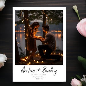 The Bailey Wedding Invite-sjabloon, trouwfoto uitnodigen, bruiloftsdecor, bewerkbaar, afdrukbaar, minimalistisch, digitale download