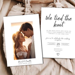 The Bailey We Tied the Knot foto bruiloft uitnodiging sjabloon, bruiloft uitnodiging, bruiloft decor, bewerkbaar, afdrukbaar, minimalistisch, digitale download