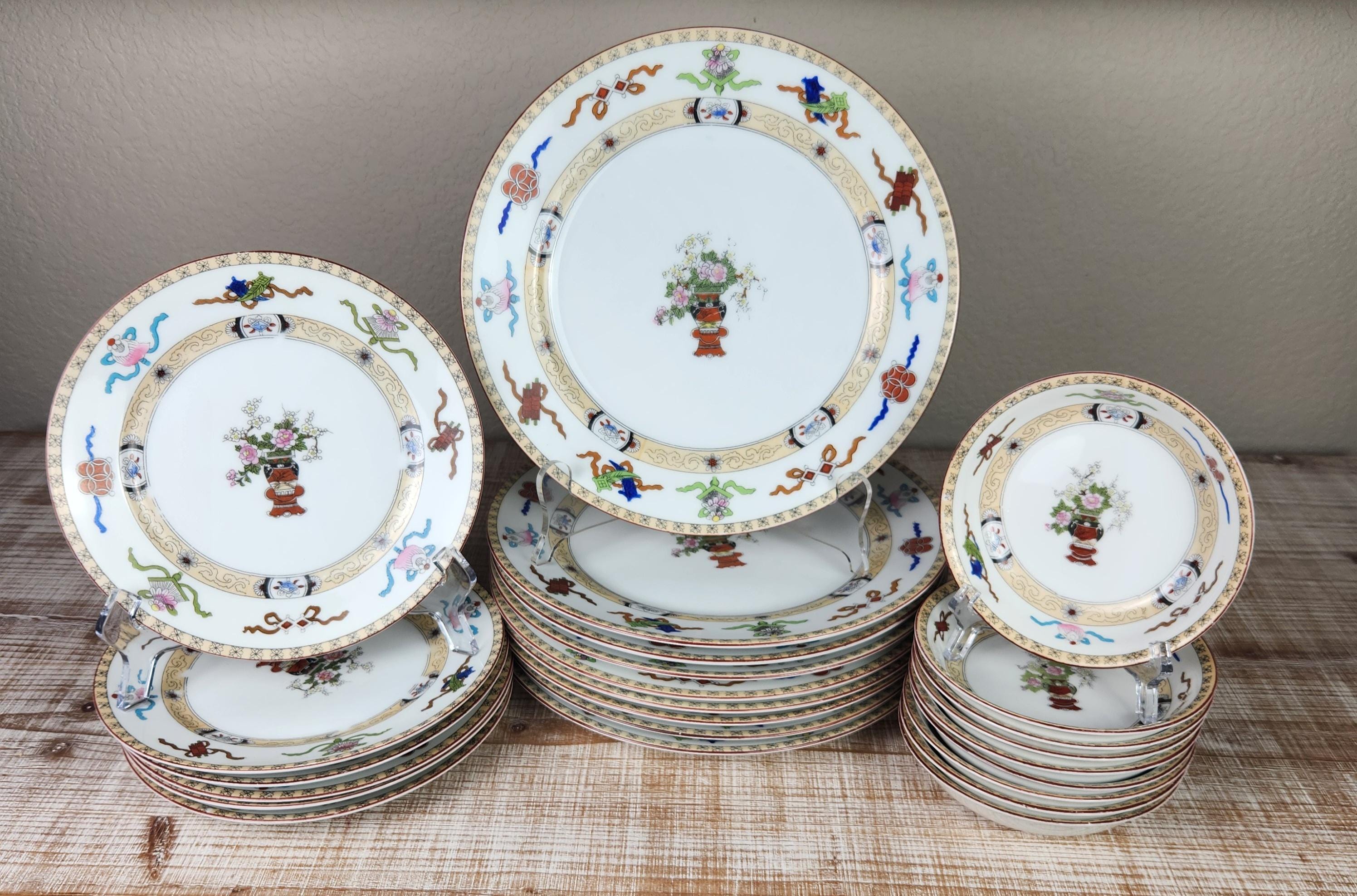 Antique Noritake Lazarre Dinner Plate, Floral Urn, Gold Accents - Etsy
