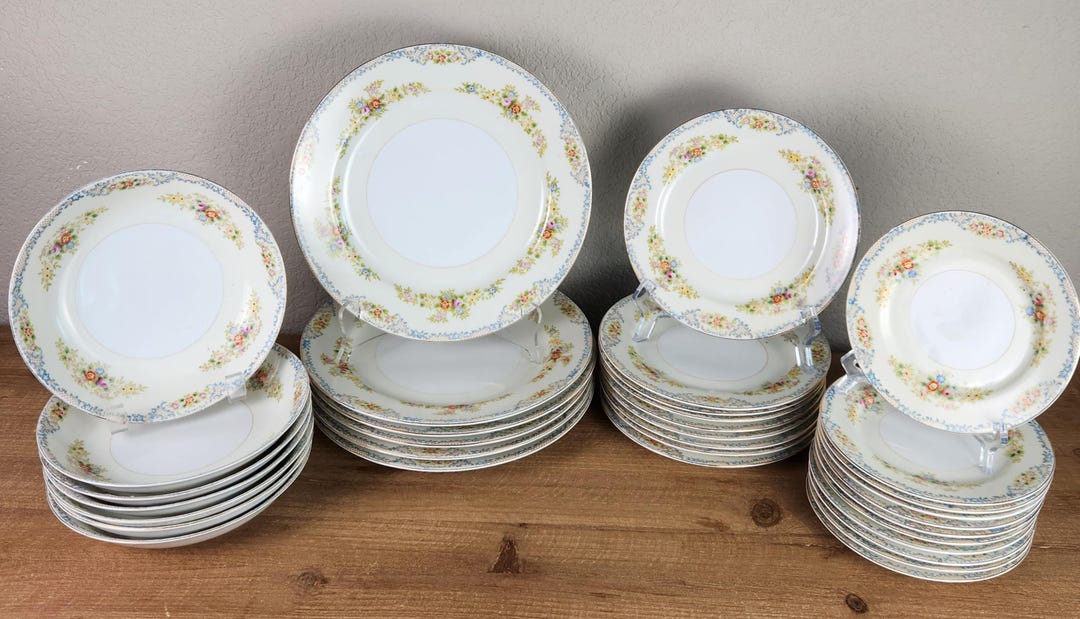 National China Patricia Salad Plates, Floral Gold Trim, Spring ...