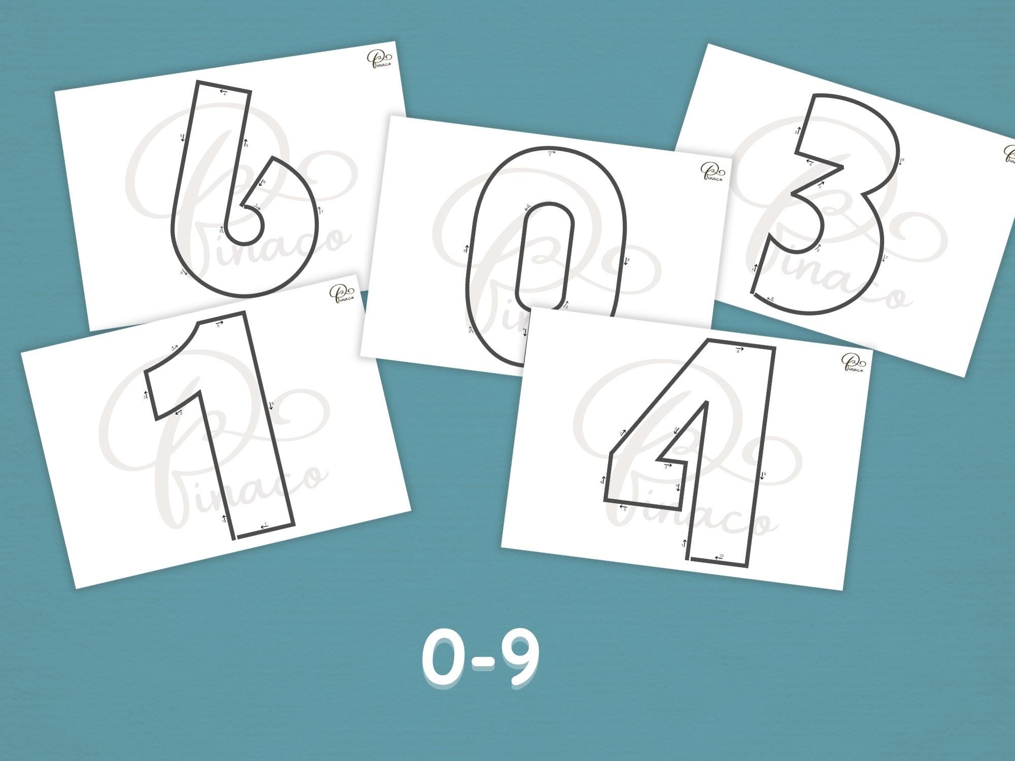 Printable Block Numbers Template for Wire Art, Tricotin Numbers ...