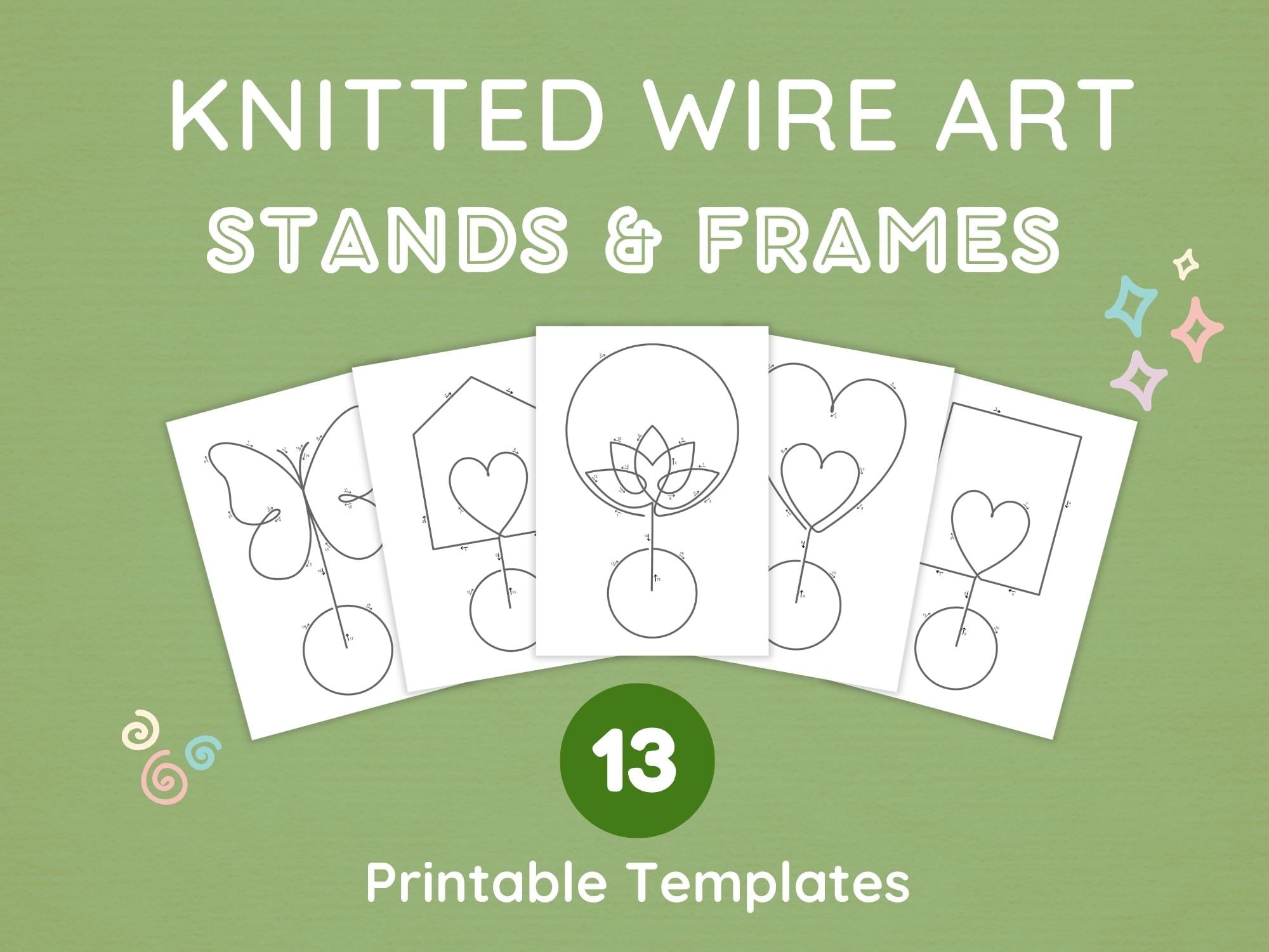 Knitted Wire Art Stands & Frames | Tricotin Templates | DIY Display ...