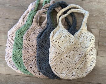 Crochet Boho Bag Purse Handbag Handmade market tote bag