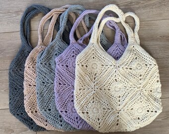 Crochet Boho Bag Purse Handbag Handmade market tote bag