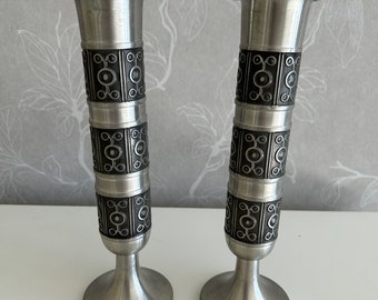 Norwegian pewter vase made in Norway home decor pewter vase