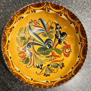 Norwegian rosemaling bowl home decor folk art of Norway home wall decoration