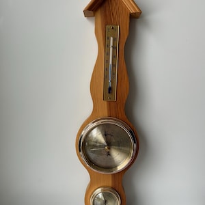 Vintage small barometer made in west Germany  wall decoration hygrometer  thermometer and barometer wall hanging weather measurements